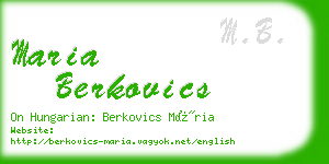maria berkovics business card